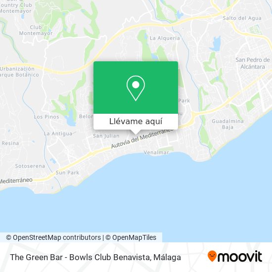 Mapa The Green Bar - Bowls Club Benavista