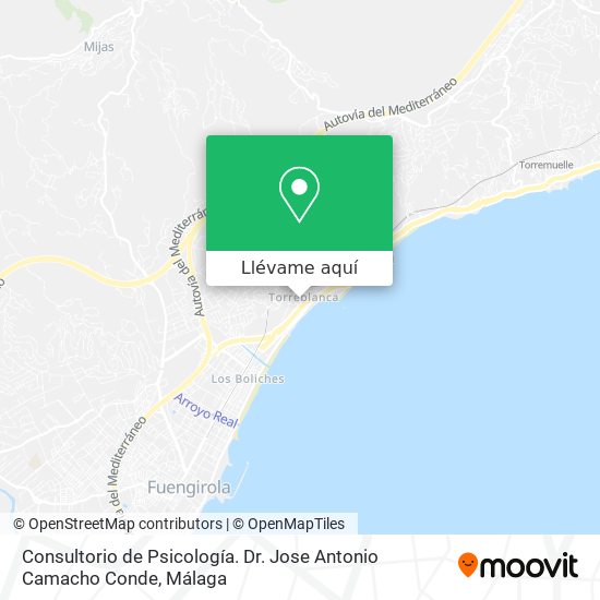 Mapa Consultorio de Psicología. Dr. Jose Antonio Camacho Conde