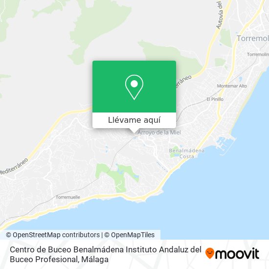 Mapa Centro de Buceo Benalmádena Instituto Andaluz del Buceo Profesional
