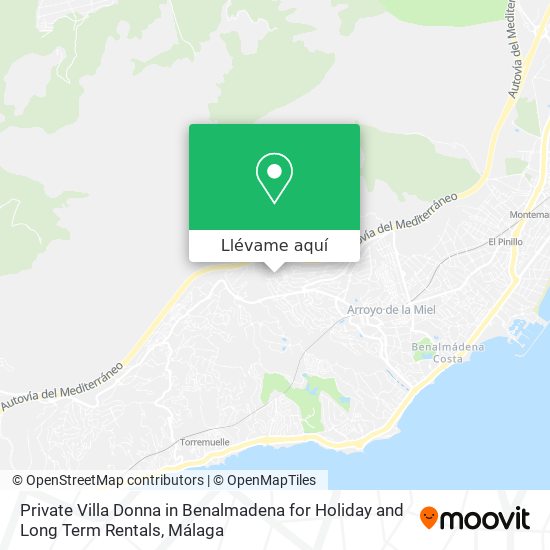 Mapa Private Villa Donna in Benalmadena for Holiday and Long Term Rentals