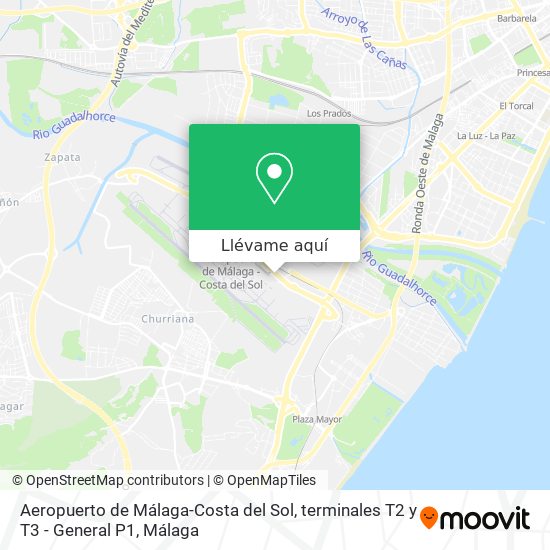 Mapa Aeropuerto de Málaga-Costa del Sol, terminales T2 y T3 - General P1