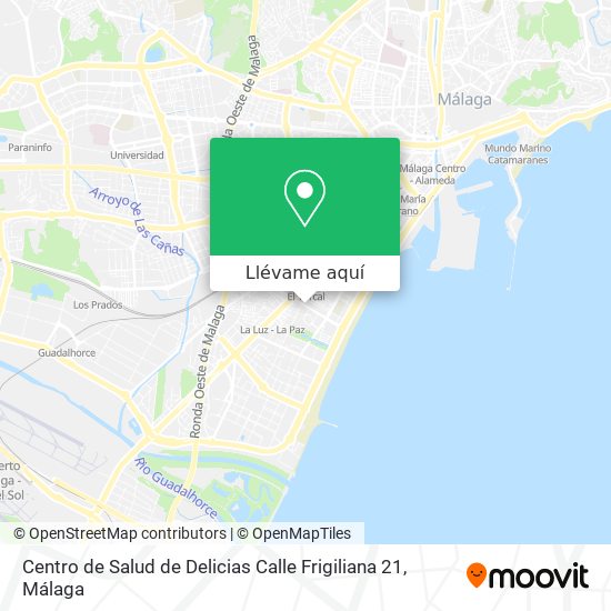 Mapa Centro de Salud de Delicias Calle Frigiliana 21