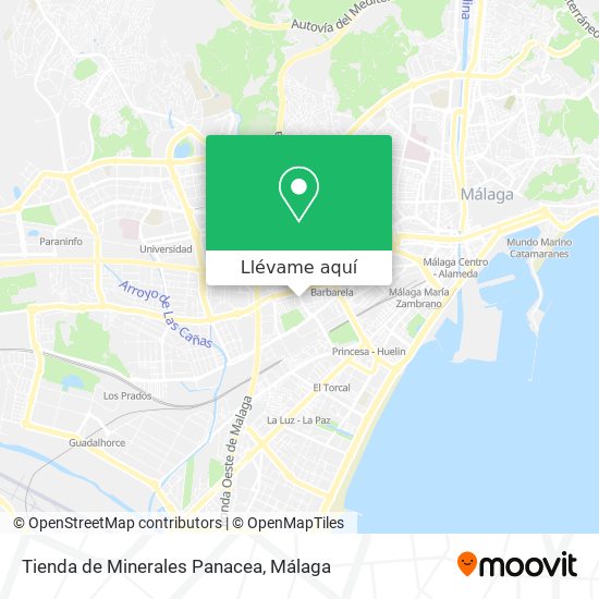 Mapa Tienda de Minerales Panacea
