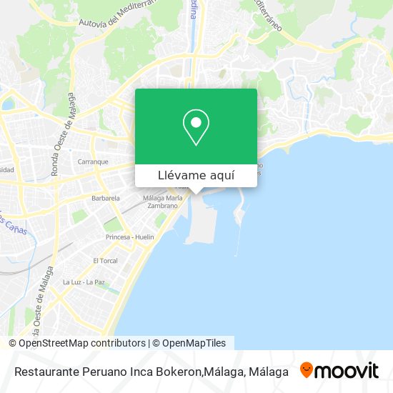Mapa Restaurante Peruano Inca Bokeron,Málaga