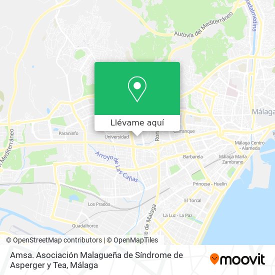 Mapa Amsa. Asociación Malagueña de Síndrome de Asperger y Tea