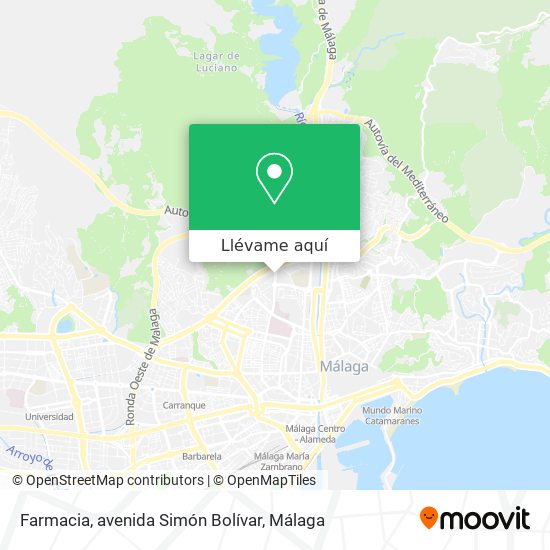 Mapa Farmacia, avenida Simón Bolívar