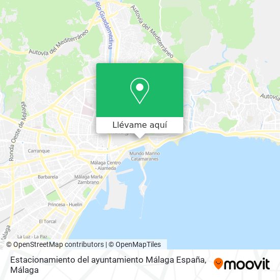 Mapa Estacionamiento del ayuntamiento Málaga España