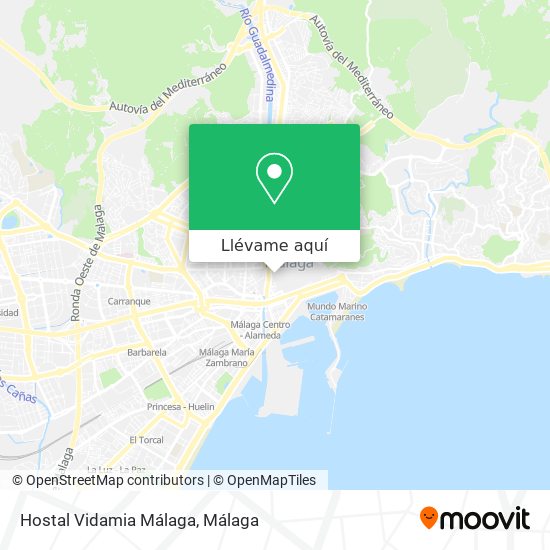 Mapa Hostal Vidamia Málaga