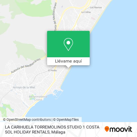 Mapa LA CARIHUELA TORREMOLINOS STUDIO 1 COSTA SOL HOLIDAY RENTALS