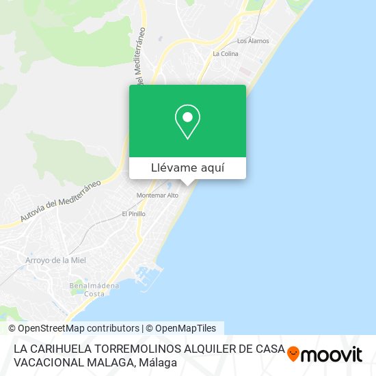 Mapa LA CARIHUELA TORREMOLINOS ALQUILER DE CASA VACACIONAL MALAGA
