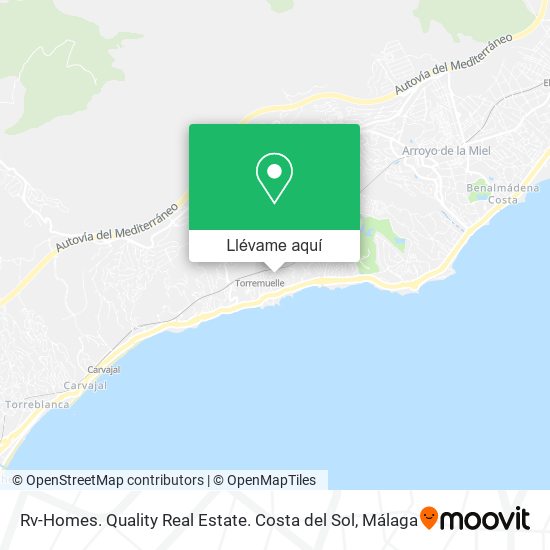 Mapa Rv-Homes. Quality Real Estate. Costa del Sol