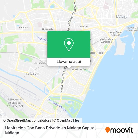Mapa Habitacion Con Bano Privado en Malaga Capital