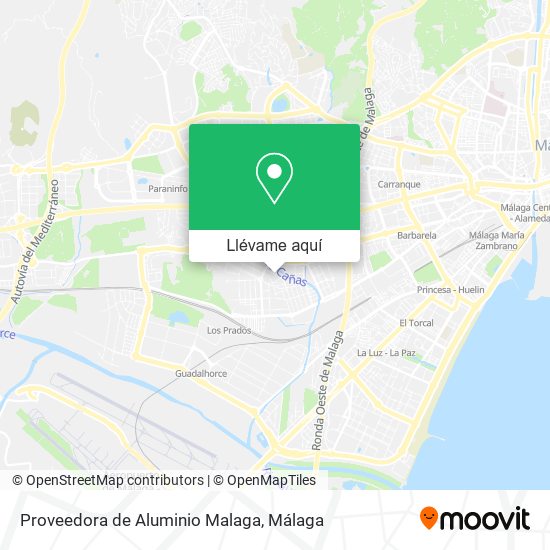 Mapa Proveedora de Aluminio Malaga