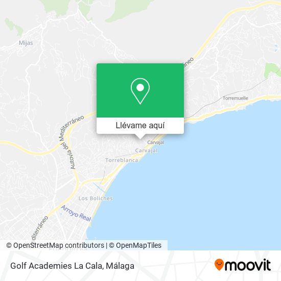 Mapa Golf Academies La Cala