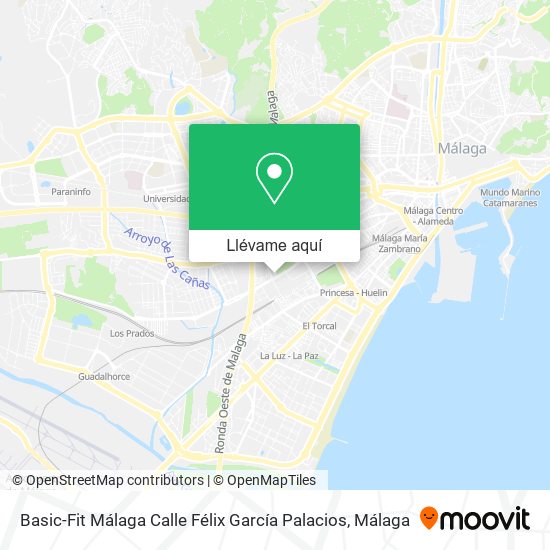 Mapa Basic-Fit Málaga Calle Félix García Palacios