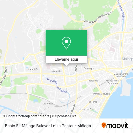 Mapa Basic-Fit Málaga Bulevar Louis Pasteur