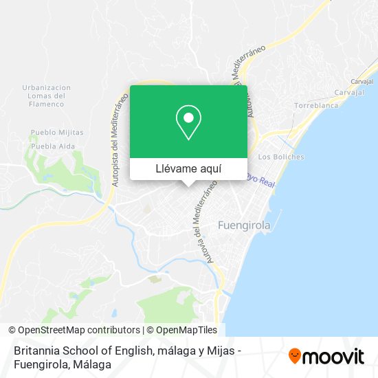 Mapa Britannia School of English, málaga y Mijas - Fuengirola