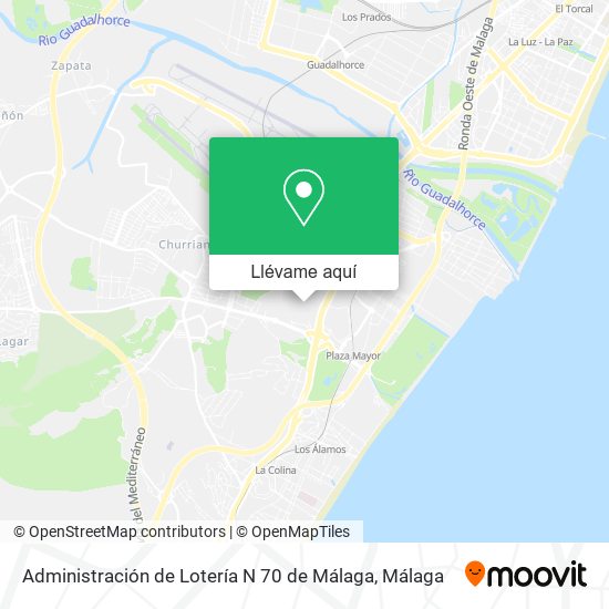 Mapa Administración de Lotería N 70 de Málaga