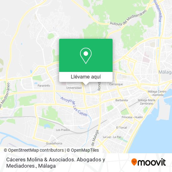 Mapa Cáceres Molina & Asociados. Abogados y Mediadores.