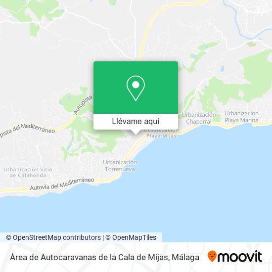 Mapa Área de Autocaravanas de la Cala de Mijas