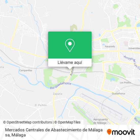 Mapa Mercados Centrales de Abastecimiento de Málaga sa