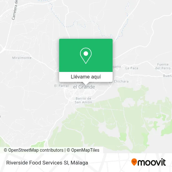 Mapa Riverside Food Services Sl
