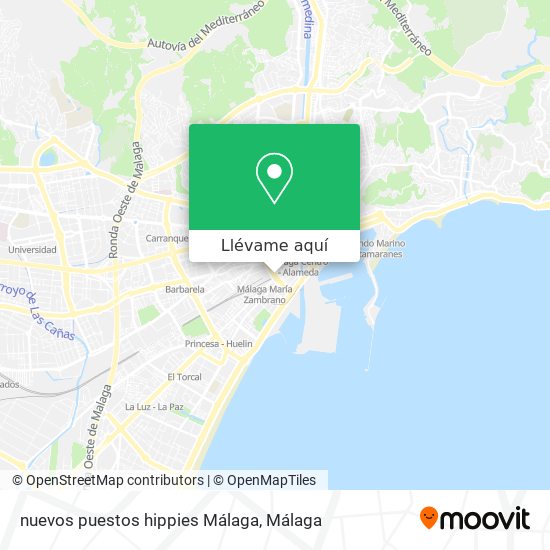 Mapa nuevos puestos hippies Málaga