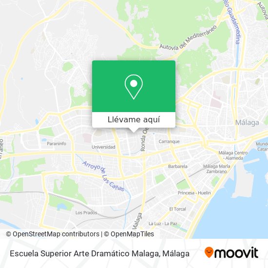 Mapa Escuela Superior Arte Dramático Malaga