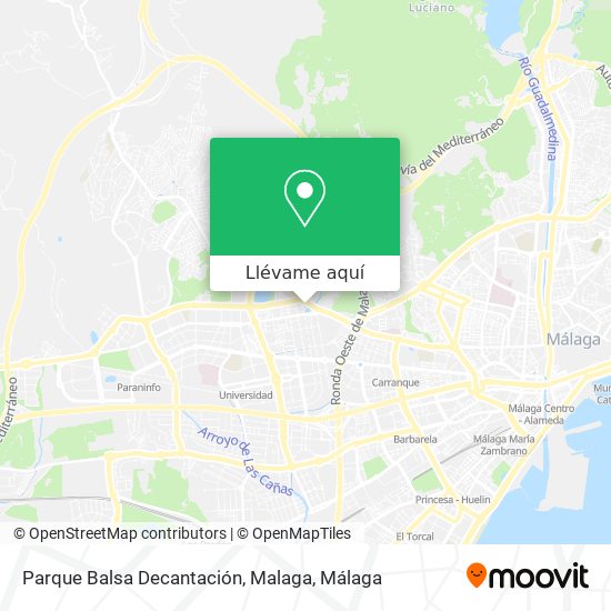 Mapa Parque Balsa Decantación, Malaga