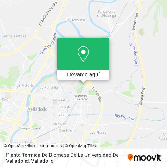 Mapa Planta Térmica De Biomasa De La Universidad De Valladolid