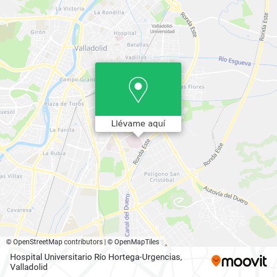 Mapa Hospital Universitario Río Hortega-Urgencias