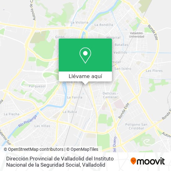 Mapa Dirección Provincial de Valladolid del Instituto Nacional de la Seguridad Social