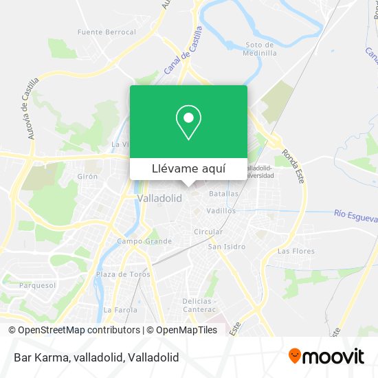 Mapa Bar Karma, valladolid