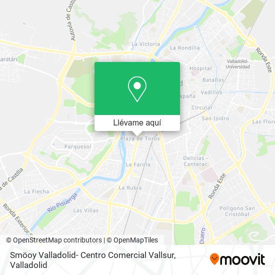 Mapa Smöoy Valladolid- Centro Comercial Vallsur