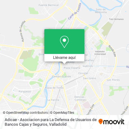 Mapa Adicae - Asociacion para La Defensa de Usuarios de Bancos Cajas y Seguros