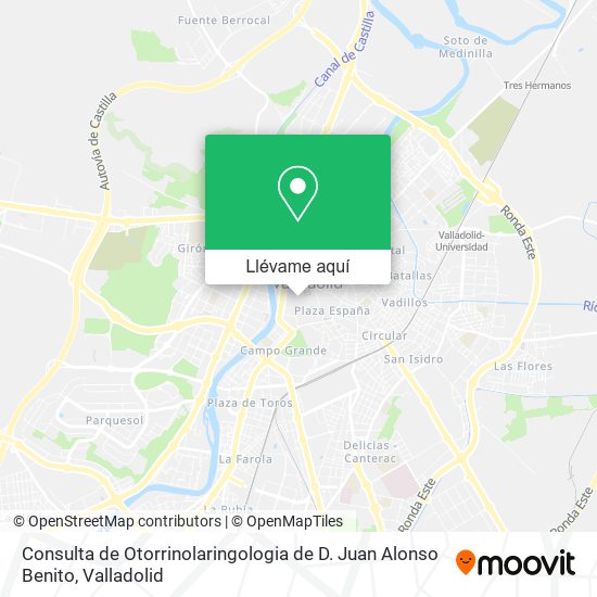 Mapa Consulta de Otorrinolaringologia de D. Juan Alonso Benito