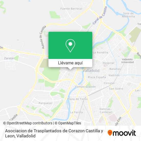 Mapa Asociacion de Trasplantados de Corazon Castilla y Leon
