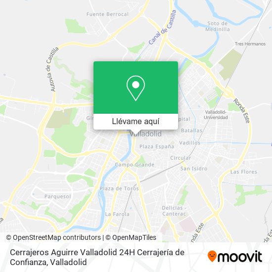 Mapa Cerrajeros Aguirre Valladolid 24H Cerrajería de Confianza