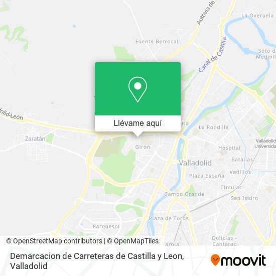 Mapa Demarcacion de Carreteras de Castilla y Leon