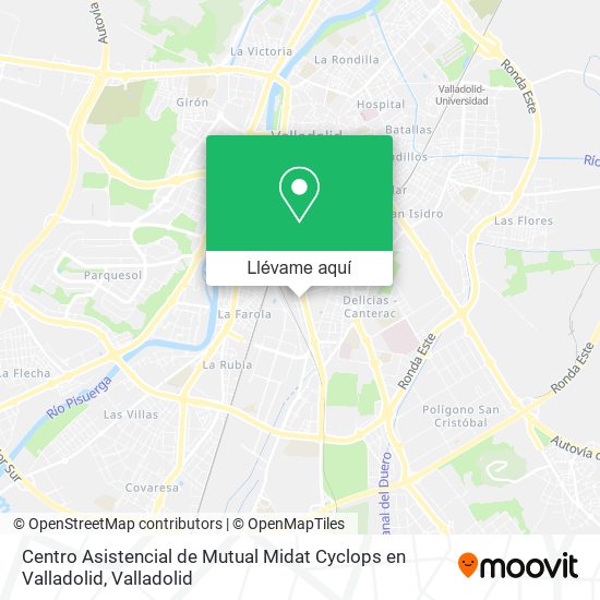 Mapa Centro Asistencial de Mutual Midat Cyclops en Valladolid