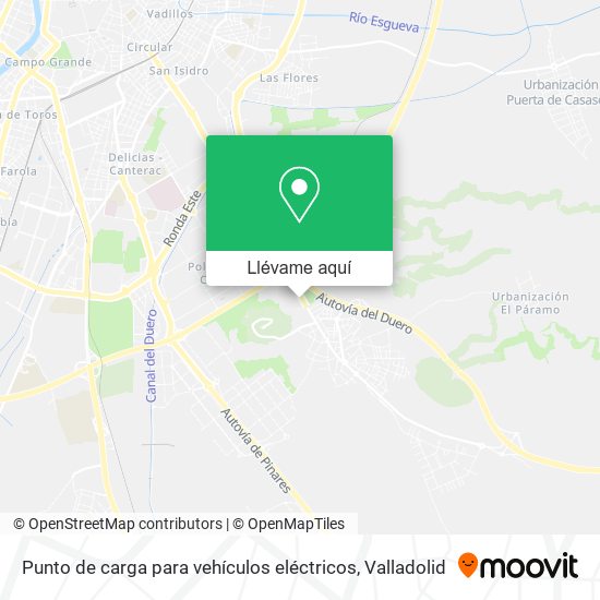 Mapa Punto de carga para vehículos eléctricos