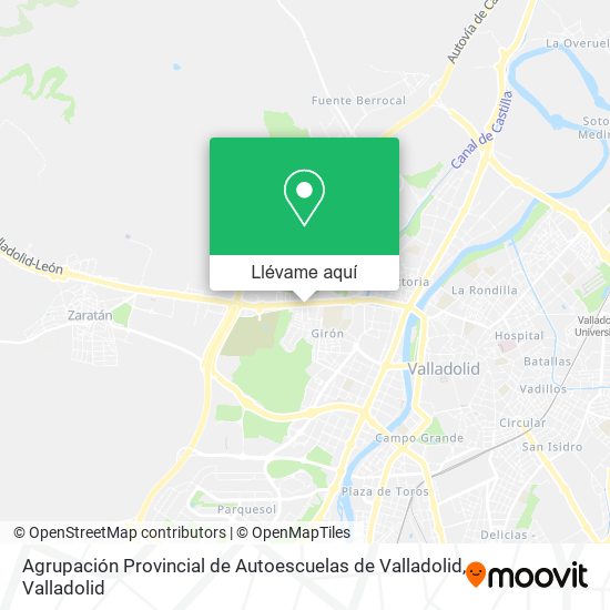Mapa Agrupación Provincial de Autoescuelas de Valladolid