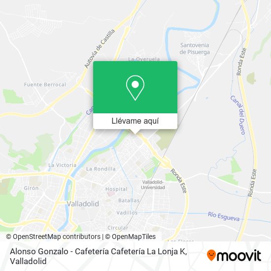 Mapa Alonso Gonzalo - Cafetería Cafetería La Lonja K