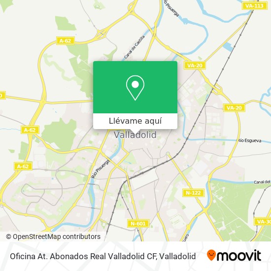 Mapa Oficina At. Abonados Real Valladolid CF