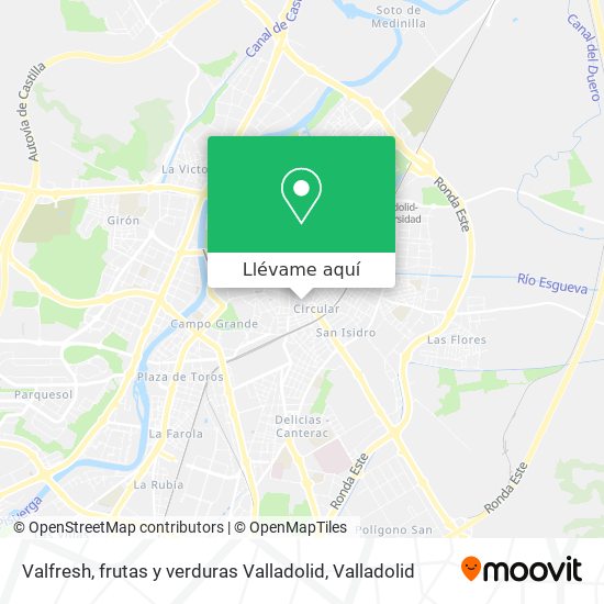 Mapa Valfresh, frutas y verduras Valladolid
