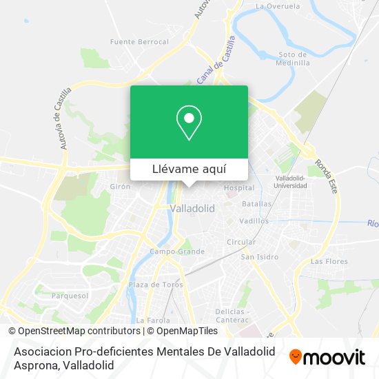 Mapa Asociacion Pro-deficientes Mentales De Valladolid Asprona