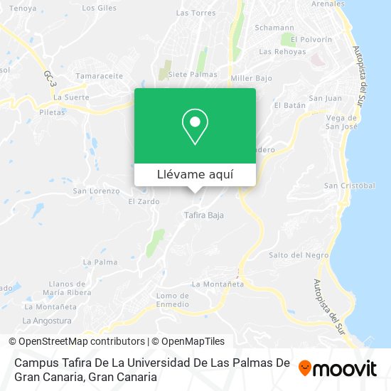 Mapa Campus Tafira De La Universidad De Las Palmas De Gran Canaria