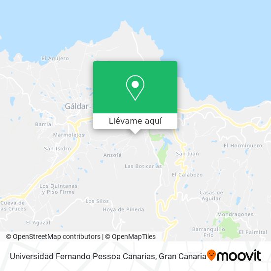 Mapa Universidad Fernando Pessoa Canarias