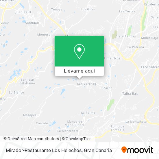 Mapa Mirador-Restaurante Los Helechos