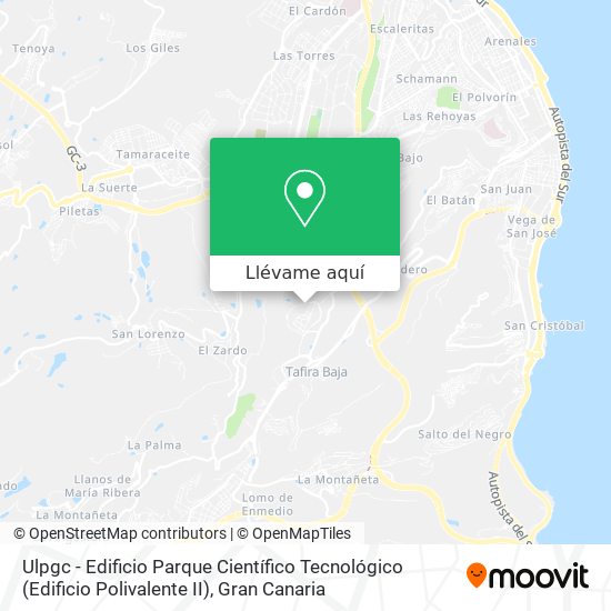 Mapa Ulpgc - Edificio Parque Científico Tecnológico (Edificio Polivalente II)